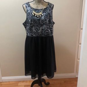 Black dress with floral top